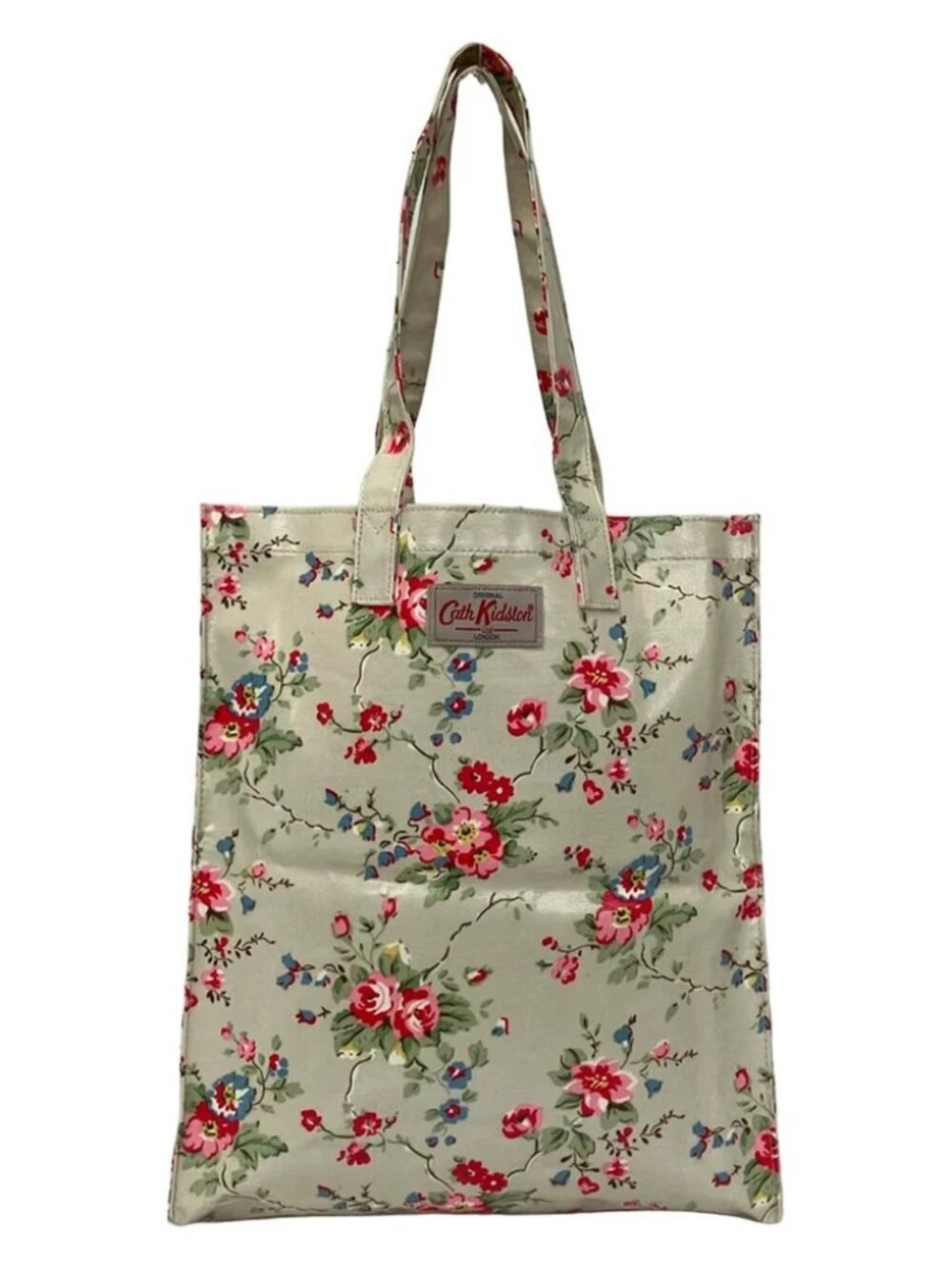 Cath Kidston Gray Beige Multi Coated Canvas Tote Bag